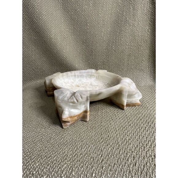 Vintage Carved Marble Mayan Aztec Design Cigar Ashtray Heavy Natural Stone - Picture 1 of 10